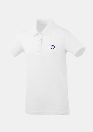 0MRMPOKA - Mädchenpolo Kurzarm Weiss mit Logo